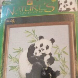 3/$20  Pandas 5429 Nature's Window Cross Stitch kit